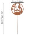 Palik ogrodowy, rdzawy, okrągły, sylwetka jelenia, dekoracja leśna, 53 cm, 2 sztuki | Floristik24.pl