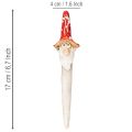 Figurka krasnala do przyklejania, z długą brodą i kapeluszem w kształcie grzyba, dekoracja, 17cm, 2 szt. | Floristik24.pl