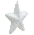 Floristik24 Gwiazda biała z brokatem 11,5cm