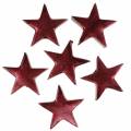 Floristik24 Dekoracje Gwiazdy Ciemnoczerwone 4cm 12szt