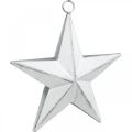 Floristik24 Metalowa gwiazda do powieszenia, zawieszka świąteczna, dekoracja adwentowa biała, Shabby Chic 11×11cm