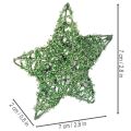 Zestaw dekoracyjnych zielonych gwiazdek drucianych, dwa rozmiary, 10 cm, 12 sztuk | Floristik24.pl
