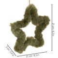 Wiszące gwiazdki ze sztucznego futra, pluszowe, do okien i drzwi, 21 cm, 4 sztuki | Floristik24.pl