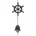 Floristik24 Vintage ozdobny dzwonek na kierownicę do przyczepy, dzwonek wietrzny żeliwny L50cm