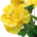 Floristik24 Sztuczne Bratki Żółte Sztuczny kwiat do przyklejania 30cm
