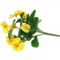 Floristik24 Sztuczne Bratki Żółte Sztuczny kwiat do przyklejania 30cm