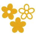 Floristik24 Dekoracja rozproszona filcowy kwiat żółty posortowany 4 cm 72 szt.