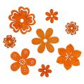 Floristik24 Dekoracja rozproszona drewniany kwiat pomarańczowy 2cm - 4cm 96szt