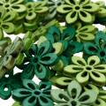 Floristik24 Scatter dekoracja kwiat zielony, jasnozielony, miętowy drewniane kwiaty do rozrzucenia 144St