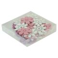 Floristik24 Dekoracja rozproszona kwiaty stołowe drewniane białe różowe fioletowe 3,5 cm 36szt