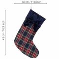 Buty Mikołaja w kratkę z kokardą do zawieszenia, 43 cm, 2 sztuki | Floristik24.pl