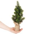 Sztuczna choinka w worku jutowym, mała ozdoba stołu, mini choinka, 38 cm | Floristik24.pl