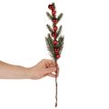 Sztuczna gałązka jodły z bombkami, 48 cm, 2 szt. | Floristik24.pl