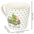 Kubek ceramiczny Merry Christmas motyw samochodu świątecznego 10cm 2 szt. | Floristik24.pl