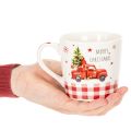 Kubek świąteczny z samochodem i choinką, kubki ceramiczne, 10cm, 2 sztuki | Floristik24.pl