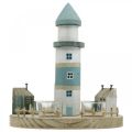 Floristik24 Lighthouse świecznik na tealight niebieski, biały 4 tealighty Ø25cm W28cm