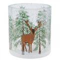 Floristik24 Szklany świecznik na podgrzewacze Christmas Crackle szklany na podgrzewacz H10cm