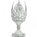 Floristik24 Latarnia metalowa biała, świecznik na tealighty kwiat Ø13cm W30cm