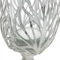Floristik24 Latarnia metalowa biała, świecznik na tealighty kwiat Ø13cm W30cm