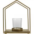 Floristik24 Latarnia domowa dekoracja metalowa świeca tealight szkło 20×16×26cm