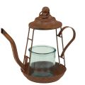 Floristik24 Świecznik na tealighty, czajniczek z rdzawego szkła, Ø13cm, W22cm
