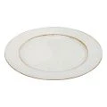 Floristik24 Talerz dekoracyjny okrągły plastikowy retro biały brązowy połysk Ø30cm