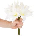 Sztuczne białe kwiaty lilii tygrysiej do wazonów i kompozycji, bukiet 29 cm, 6 sztuk | Floristik24.pl