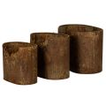 Doniczka metalowa owalna rustykalna jeleń zestaw 3 szt. 24 cm | Floristik24.pl