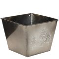 Floristik24 Doniczka metalowa kwadratowa z motywem jodły, 18 cm