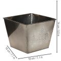 Doniczka metalowa kwadratowa z motywem jodły, 18 cm | Floristik24.pl