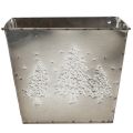 Doniczka metalowa kwadratowa z motywem jodły, 18 cm | Floristik24.pl