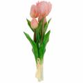 Floristik24 Bukiet tulipanów Prawdziwy dotyk Sztuczne kwiaty Sztuczne tulipany Różowe
