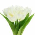 Floristik24 Dekoracja wiosenna tulipany w pęczku białe 26,5cm 5szt.
