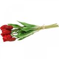 Floristik24 Tulipan czerwony sztuczny kwiat tulipan ozdoba Real Touch 38cm pakiet 7 sztuk