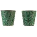 Floristik24 Donica ceramiczna crackle glazura zielona Ø10cm W13cm 2szt