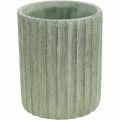 Floristik24 Sadzarka ceramiczna zielona retro w paski Ø13,5 cm wys. 17 cm