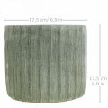 Floristik24 Doniczka ceramiczna zielona retro w paski Ø19,5cm W17,5cm