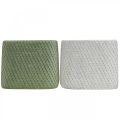 Floristik24 Sadzarka ceramiczna biała zielona siatka reliefowa 12,5x12,5cm H9cm 2szt