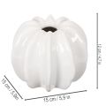 Ceramiczny wazon w kształcie dyni, biały, dekoracja domu, 15 cm | Floristik24.pl