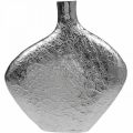 Dekoracyjny wazon metalowy młotkowany wazon srebrny 33x8x36cm