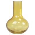 Floristik24 Wazon Żółty szklany wazon Bulwiasty wazon szklany Ø10,5cm W15cm