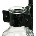 Floristik24 Ozdobny wazon dekoracyjny butelka szklana z metalową podstawką czarny Ø13cm