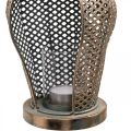 Floristik24 Vintage latarnia sowa latarnia ogrodowa świecznik na tealighty złoty wys. 29 cm