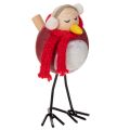 Floristik24 Dekoracyjna figurka ptaka z szalikiem, dekoracja zimowa, 11 cm, 4 sztuki