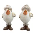 Floristik24 Figurki świąteczne ptak z kapeluszem beżowy 11,5x8x14cm 2szt
