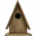 Dekoracyjny domek dla ptaków, budka lęgowa stojąca z naturalnego drewna W21cm