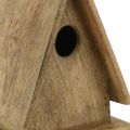 Dekoracyjny domek dla ptaków, budka lęgowa stojąca z naturalnego drewna W21cm