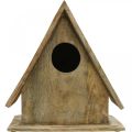 Budka dla ptaków stojąca, ozdobna budka lęgowa naturalne drewno W29cm