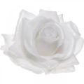 Floristik24 Róża woskowa biała Ø10cm woskowany sztuczny kwiat 6szt