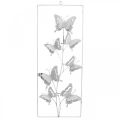 Floristik24 Butterfly Wisząca Wiosna Metal Wall Art Shabby Chic Biały Srebrny H47.5cm